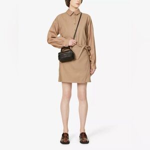 Musier Paris Beige Melilla Cross-Over Linen Dress